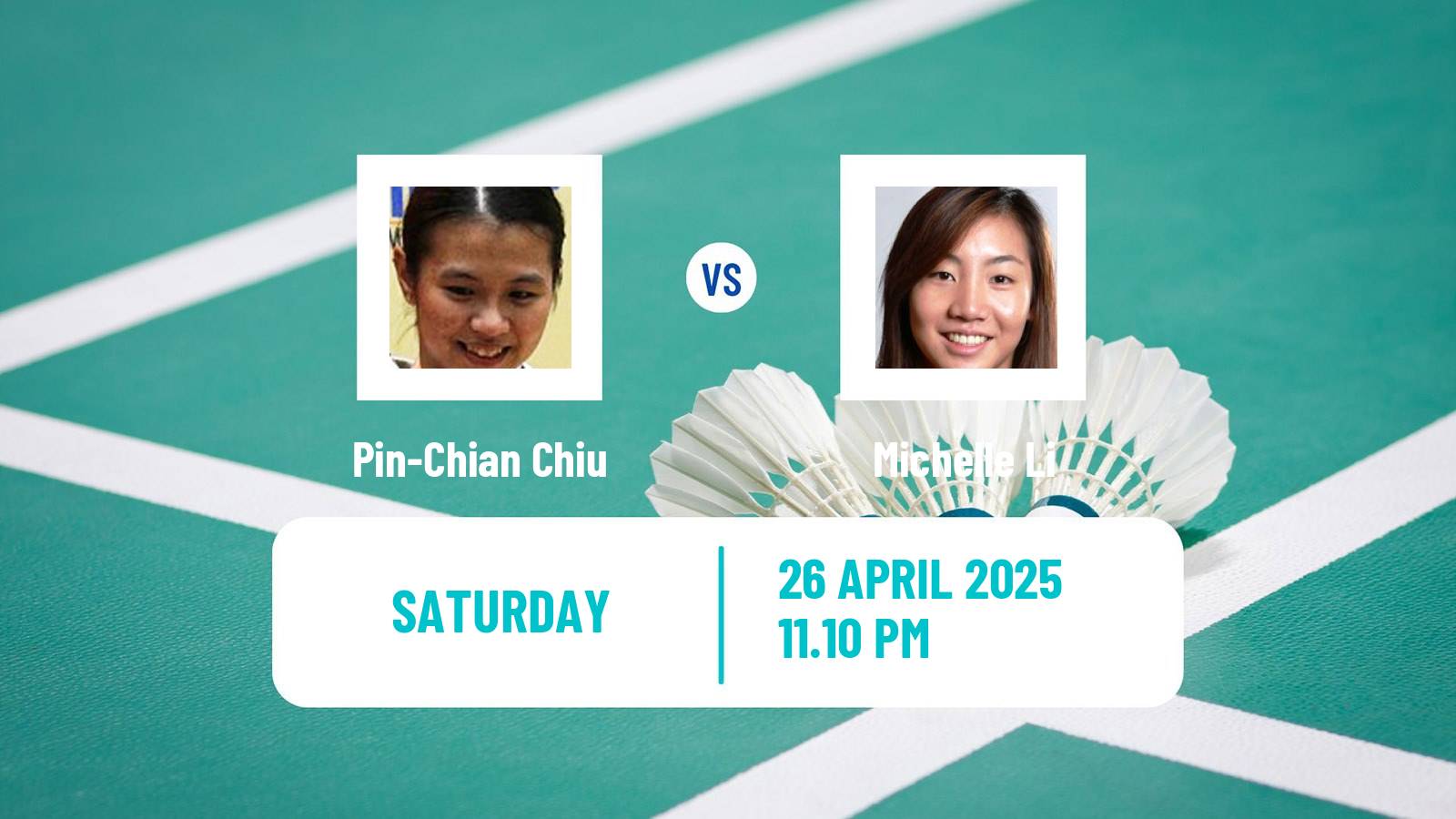 Badminton BWF Sudirman Cup Women Pin-Chian Chiu - Michelle Li