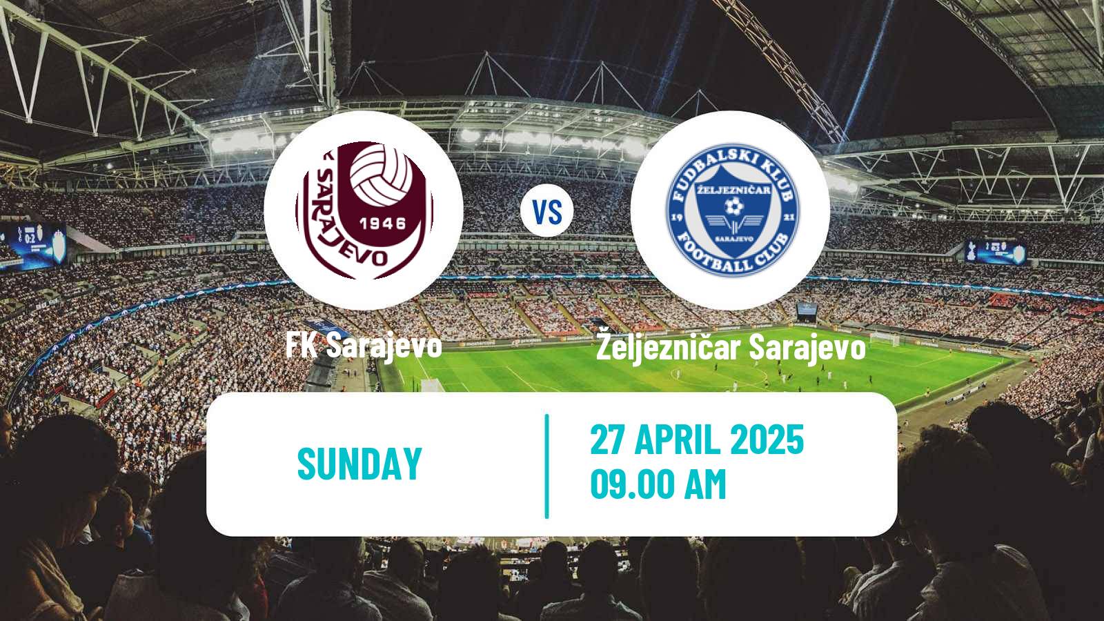 Soccer Bosnian Premier League Sarajevo - Željezničar Sarajevo