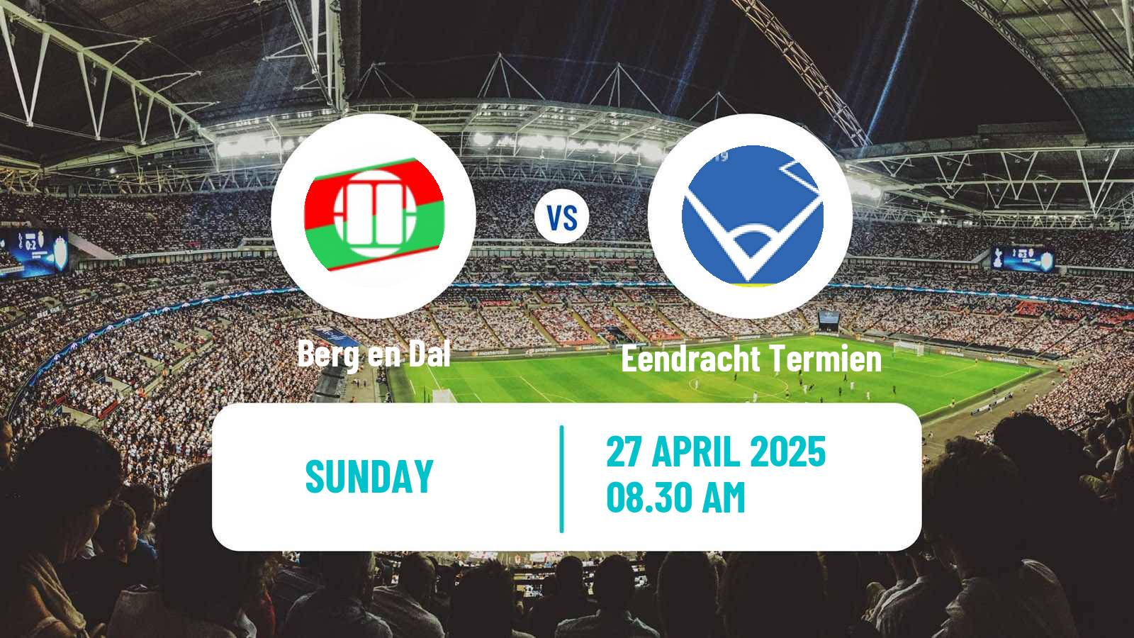 Soccer Belgian Second Amateur Division Group B Berg en Dal - Eendracht Termien