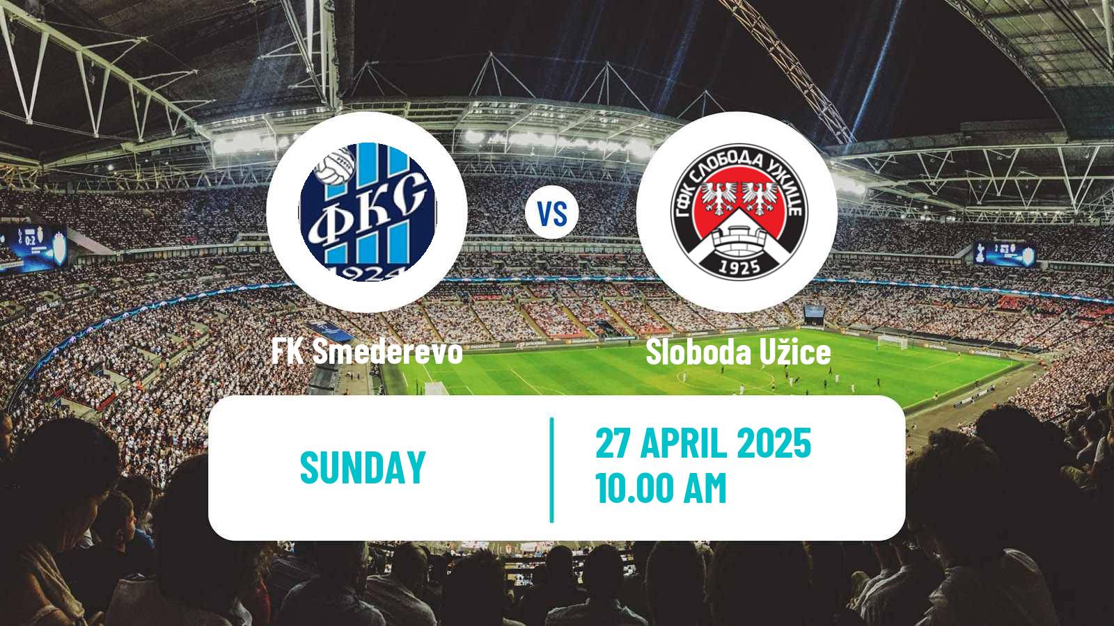 Soccer Serbian Prva Liga Smederevo - Sloboda Užice