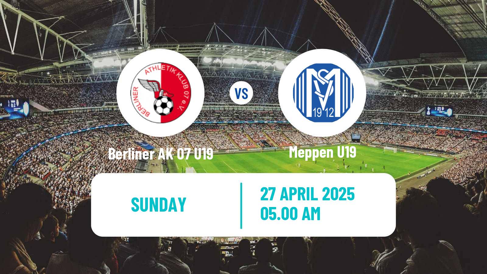 Soccer German DFB Youth League Berliner AK 07 U19 - Meppen U19