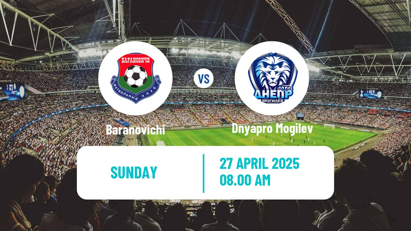 Soccer Belarusian Pershaya Liga Baranovichi - Dnyapro Mogilev