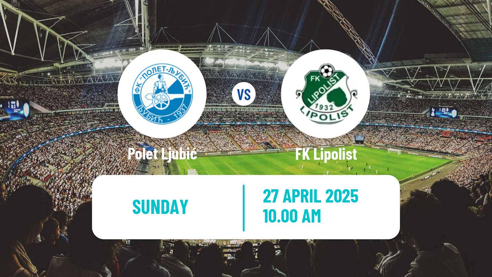 Soccer Serbian Srpska Liga - West Polet Ljubić - Lipolist