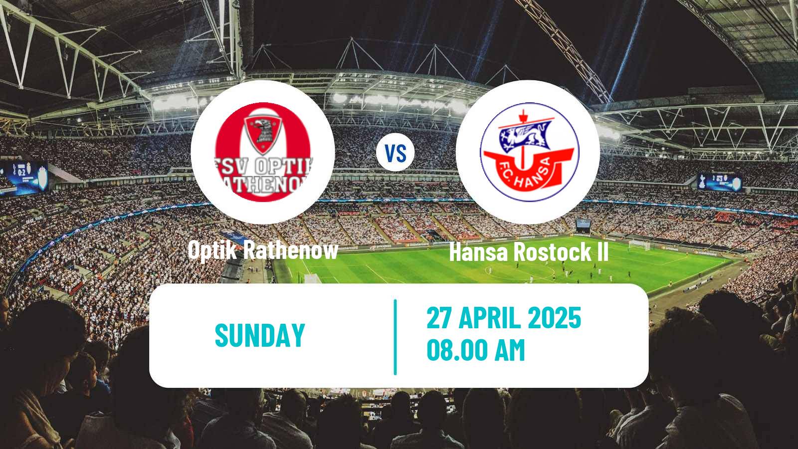 Soccer German Oberliga NOFV-Nord Optik Rathenow - Hansa Rostock II