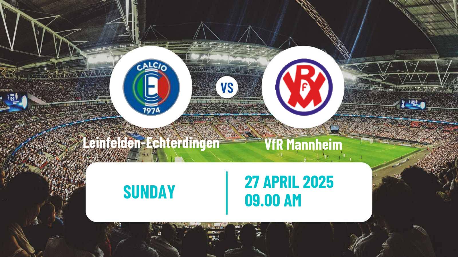 Soccer German Oberliga Baden-Württemberg Leinfelden-Echterdingen - VfR Mannheim