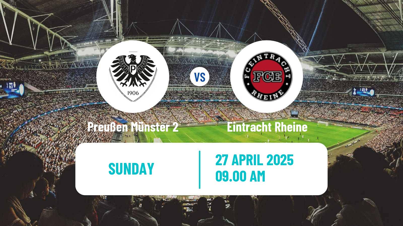 Soccer German Oberliga Westfalen Preußen Münster 2 - Eintracht Rheine