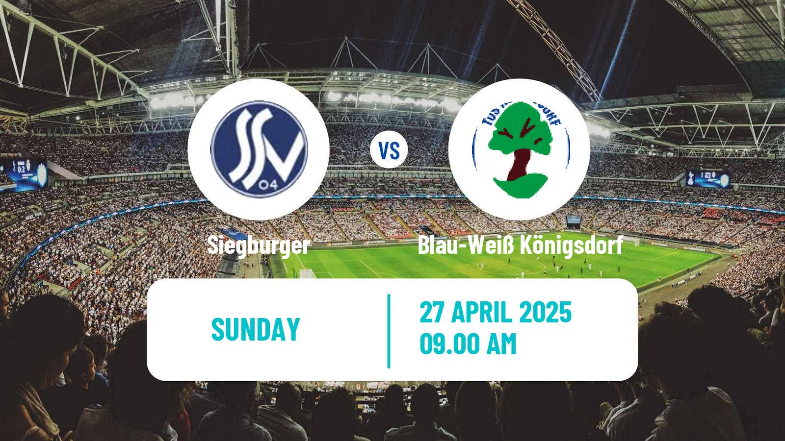 Soccer German Oberliga Mittelrhein Siegburger - Blau-Weiß Königsdorf