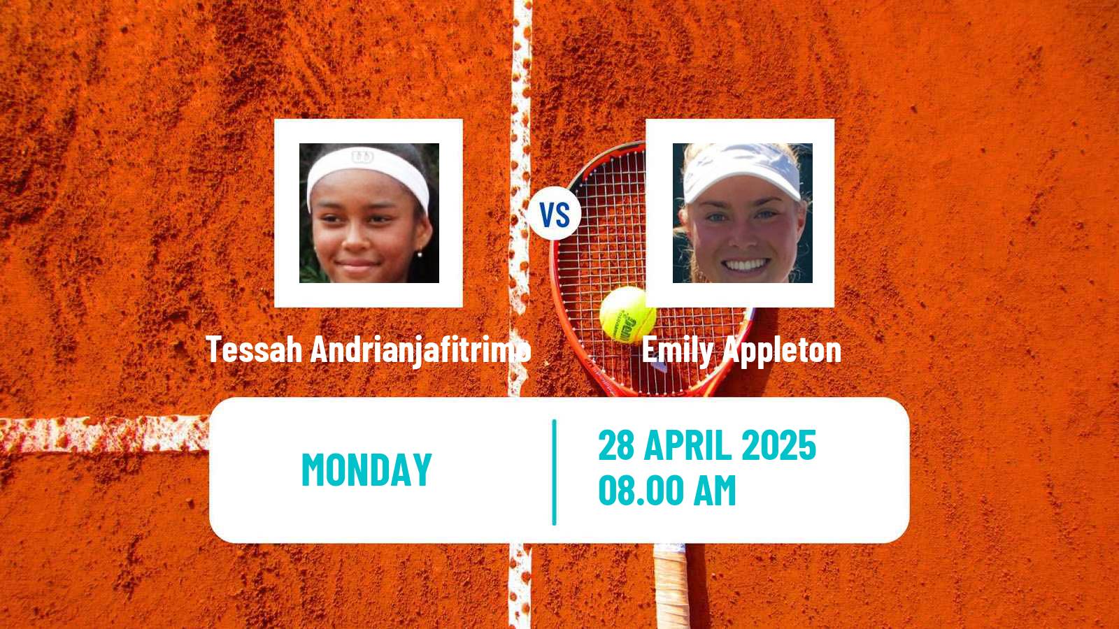 Tennis Saint Malo Challenger Women Tessah Andrianjafitrimo - Emily Appleton