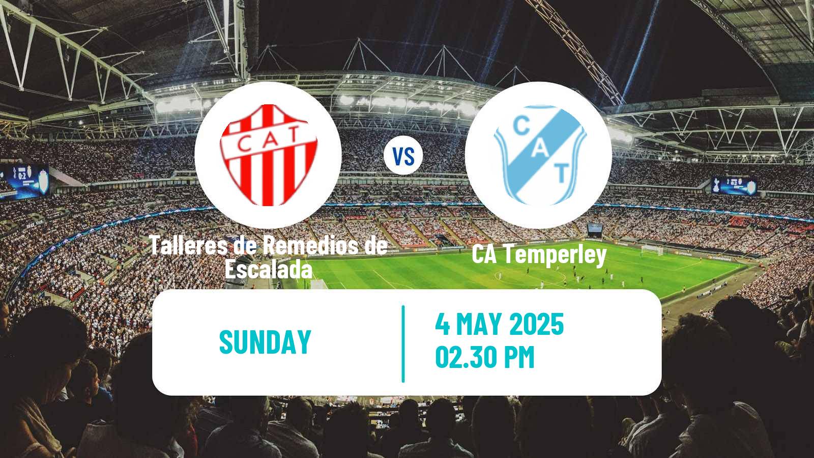 Soccer Argentinian Primera Nacional Talleres de Remedios de Escalada - Temperley