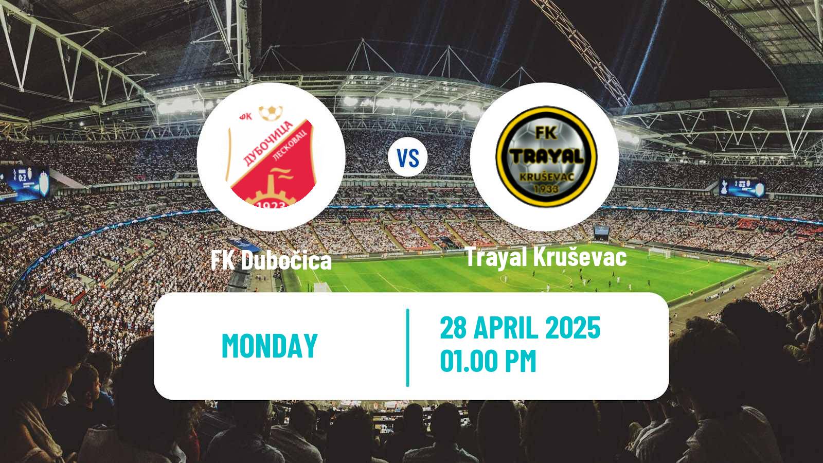 Soccer Serbian Prva Liga Dubočica - Trayal Kruševac