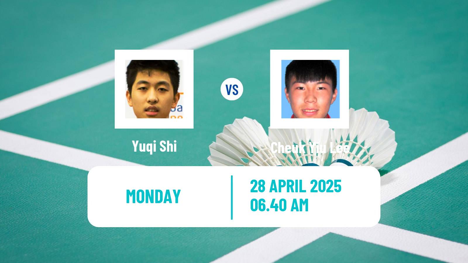 Badminton BWF Sudirman Cup Men Yuqi Shi - Cheuk Yiu Lee