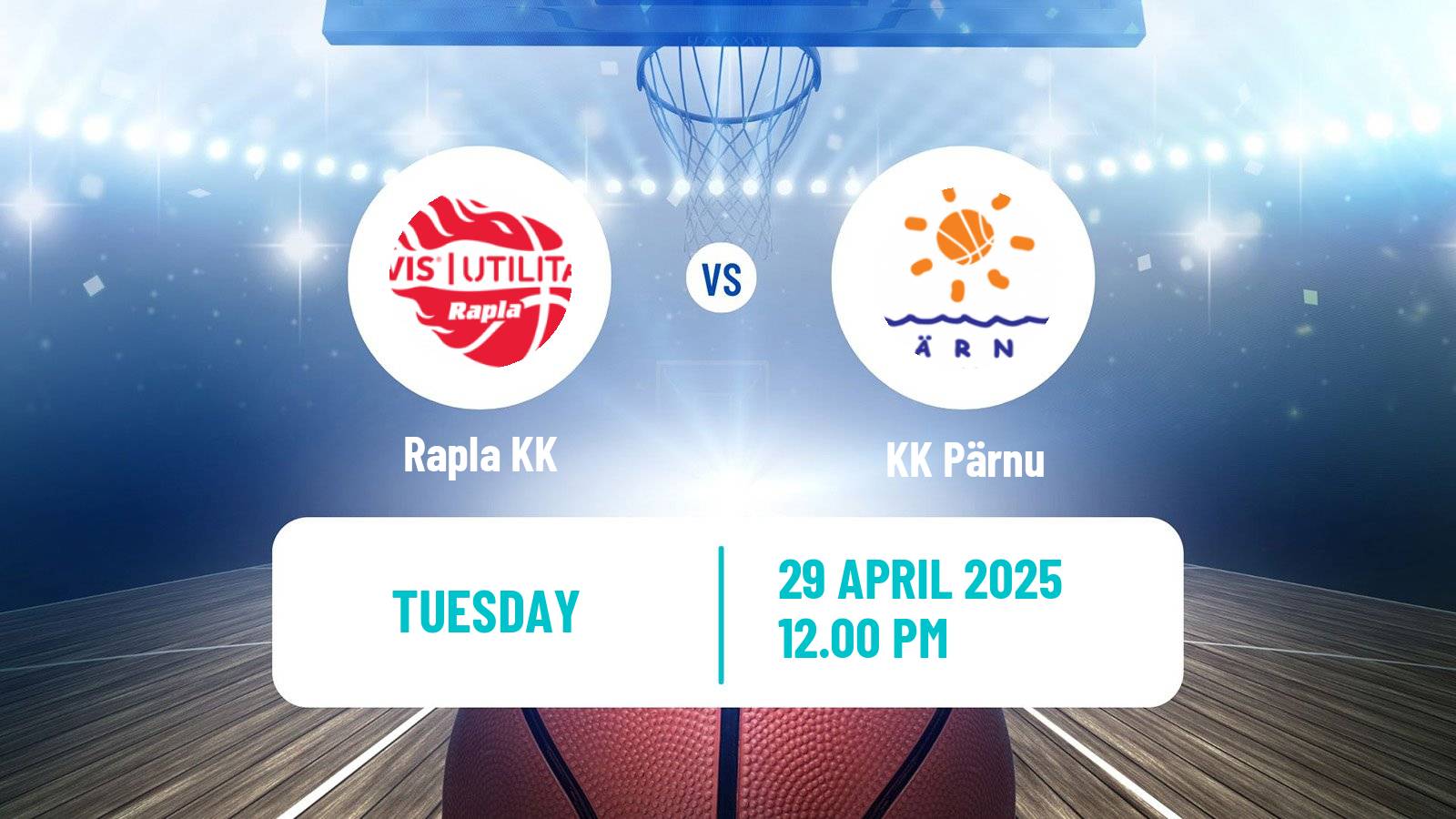 Basketball Estonian Korvpalli Meistriliiga Rapla - Pärnu