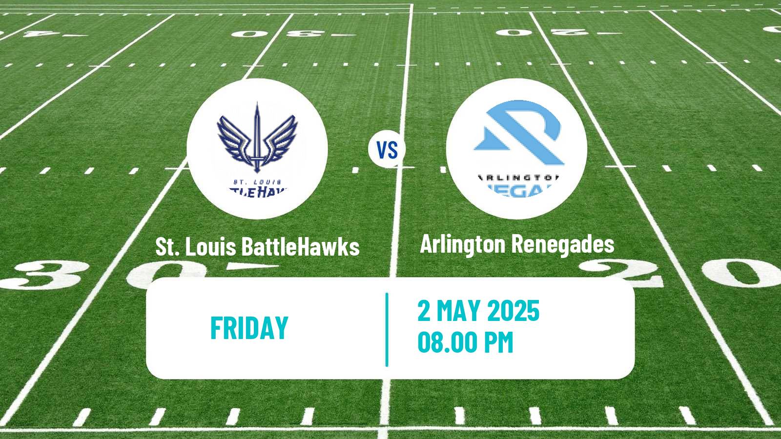 American football UFL St. Louis BattleHawks - Arlington Renegades
