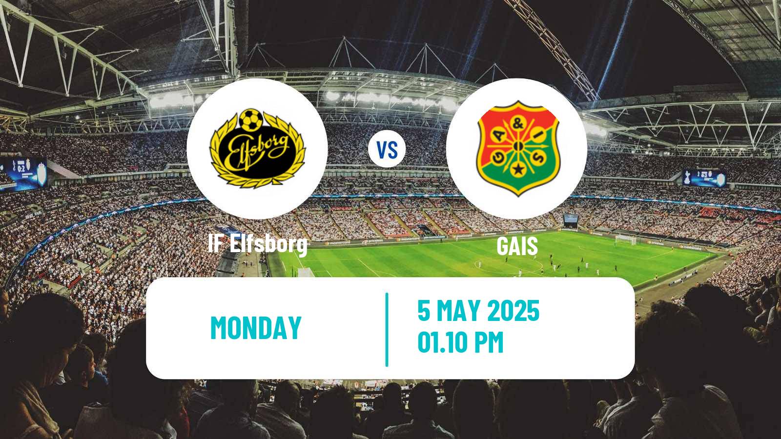 Soccer Swedish Allsvenskan Elfsborg - GAIS
