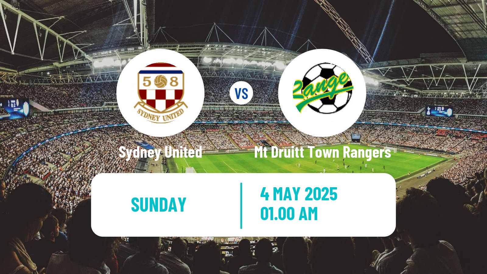 Soccer Australian NPL NSW Sydney United - Mt Druitt Town Rangers
