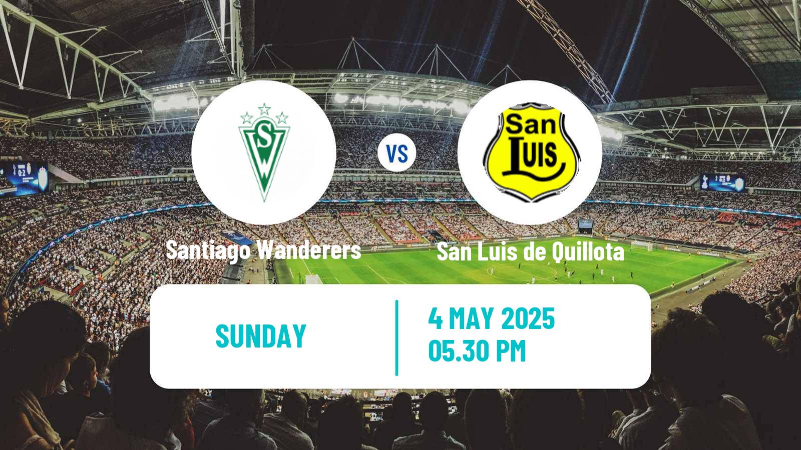 Soccer Chilean Primera B Santiago Wanderers - San Luis de Quillota