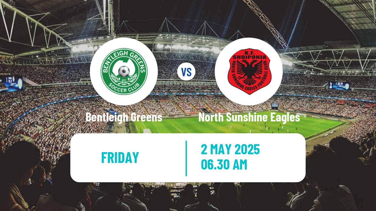 Soccer Australian Victoria Premier League Bentleigh Greens - North Sunshine Eagles