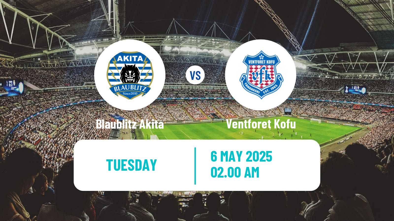 Soccer Japan J2 League Blaublitz Akita - Ventforet Kofu