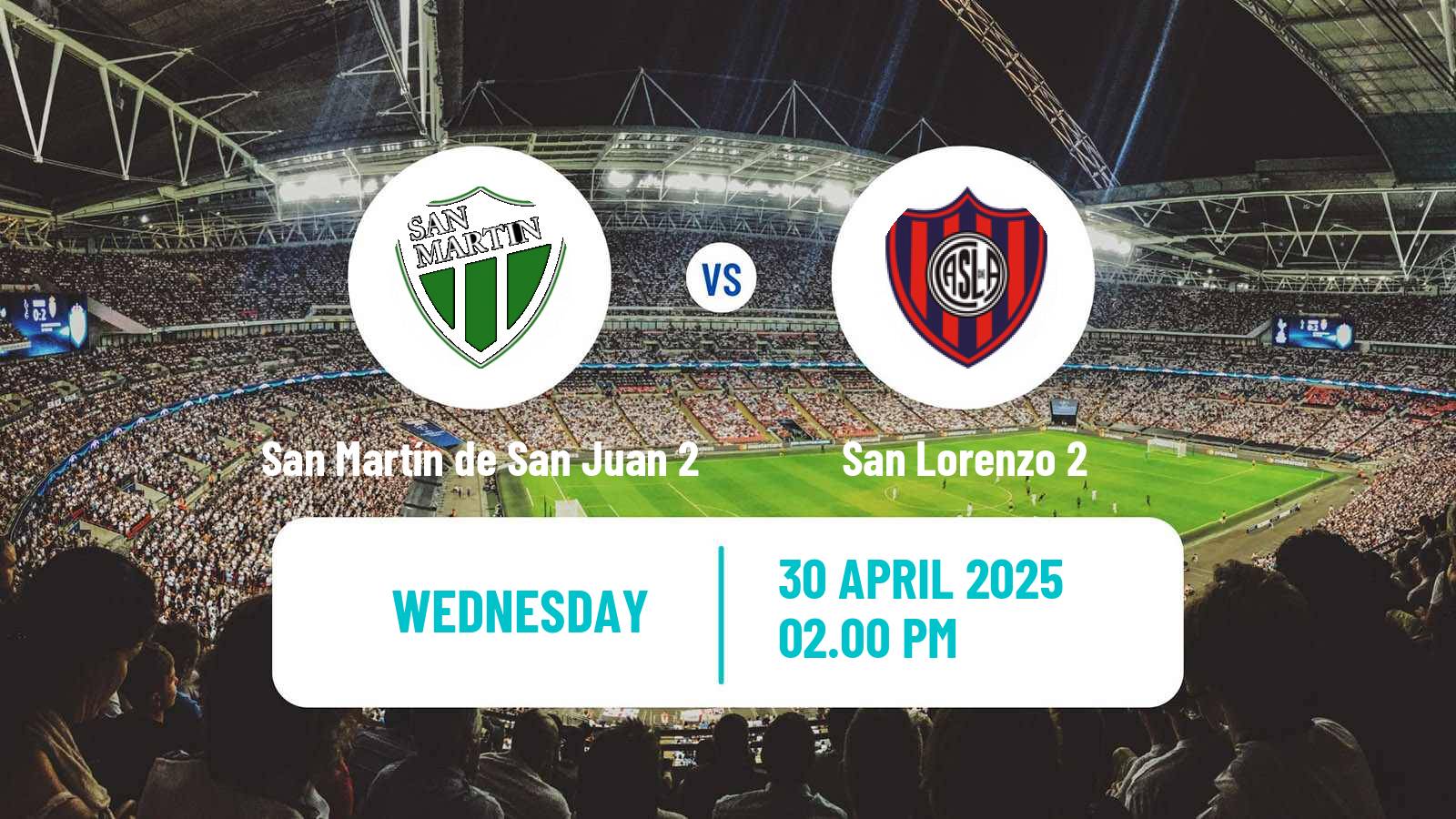 Soccer Argentinian Reserve League San Martín de San Juan 2 - San Lorenzo 2
