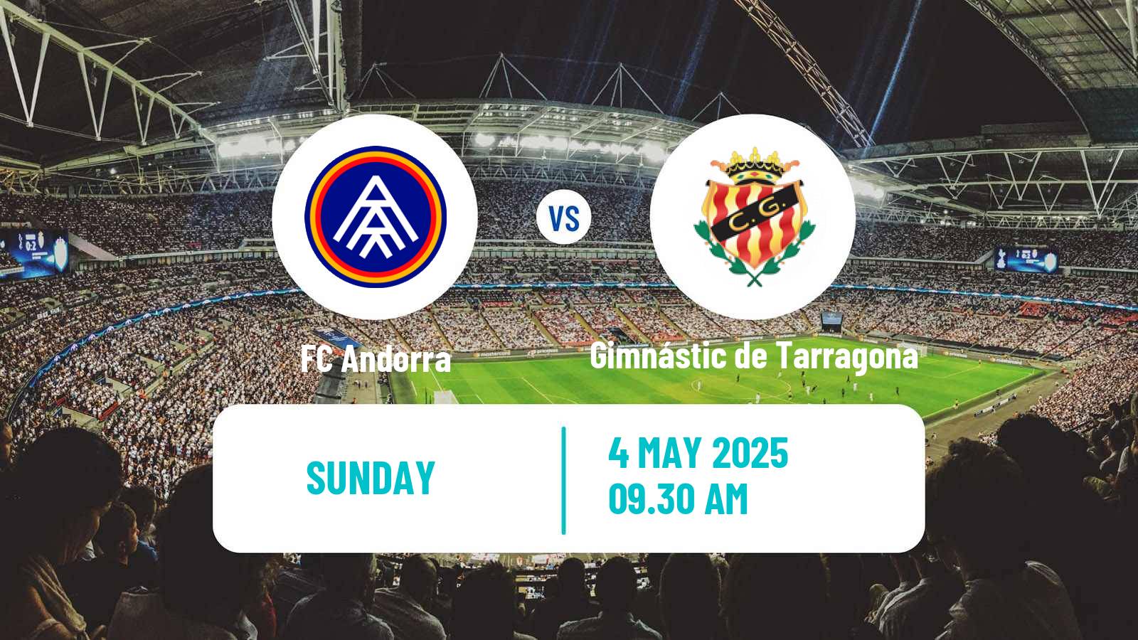 Soccer Spanish Primera RFEF Group 1 FC Andorra - Gimnástic de Tarragona