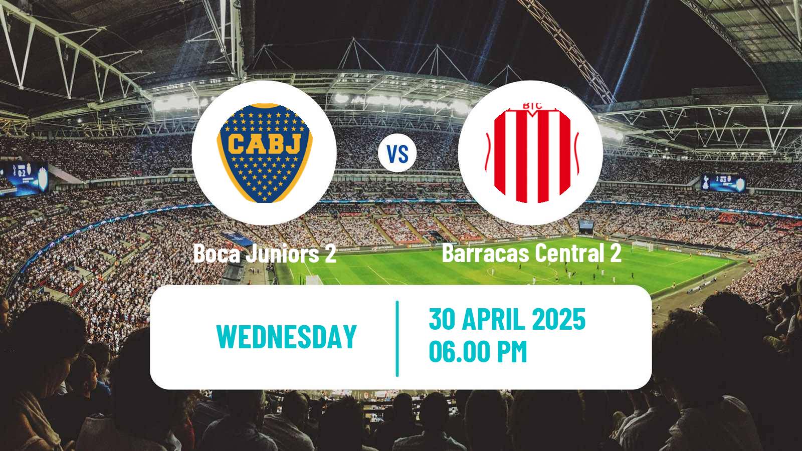 Soccer Argentinian Reserve League Boca Juniors 2 - Barracas Central 2