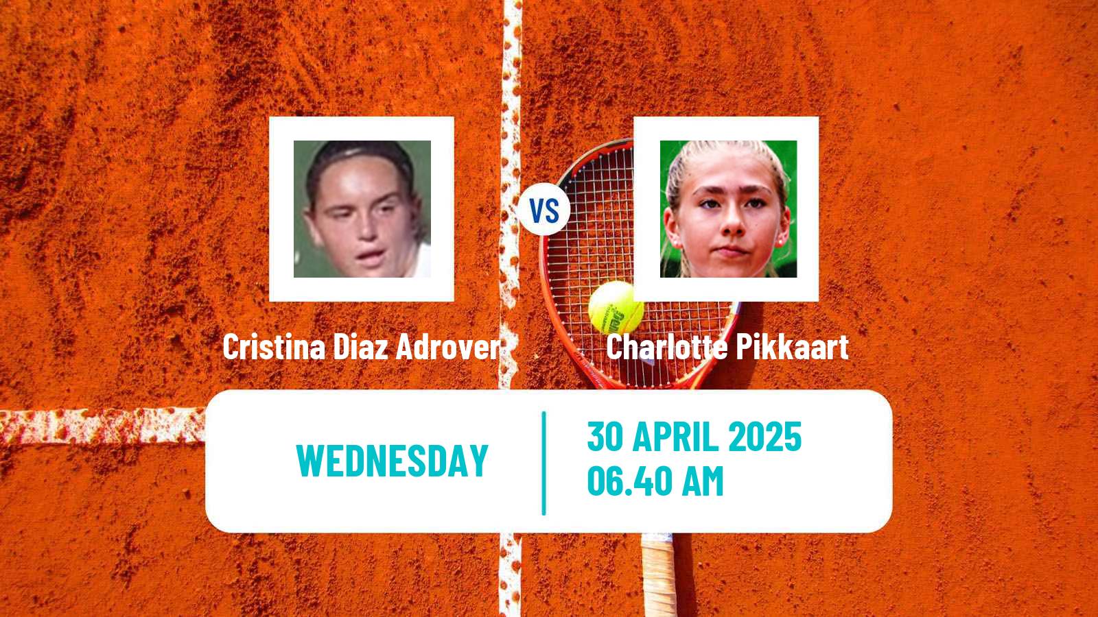 Tennis ITF W15 Oegstgeest Women Cristina Diaz Adrover - Charlotte Pikkaart