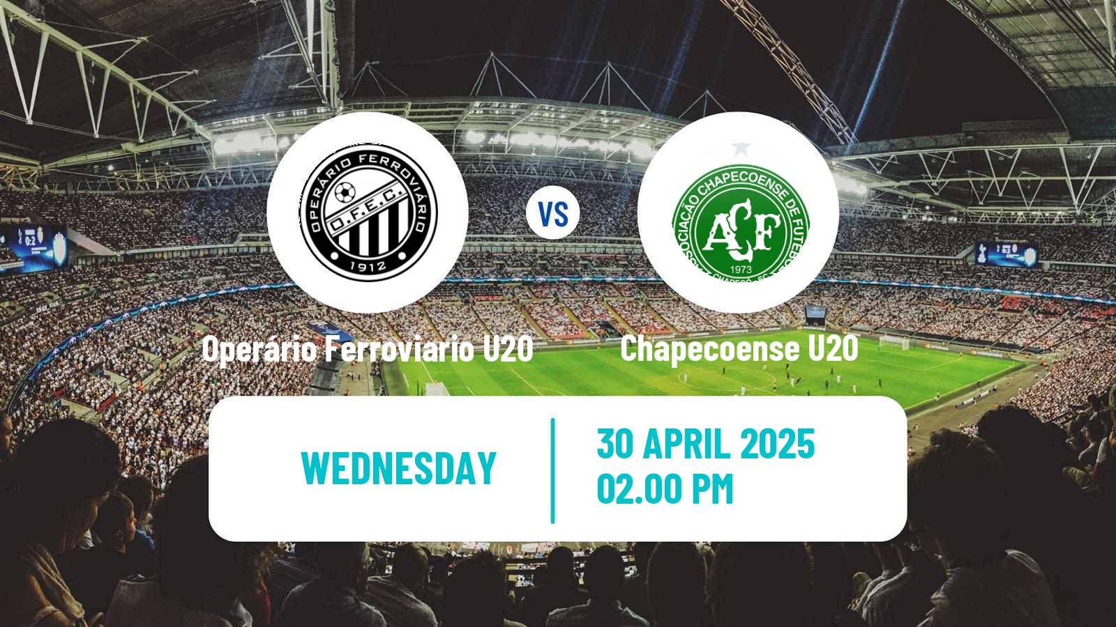 Soccer Brasileiro U20 B Operário Ferroviario U20 - Chapecoense U20
