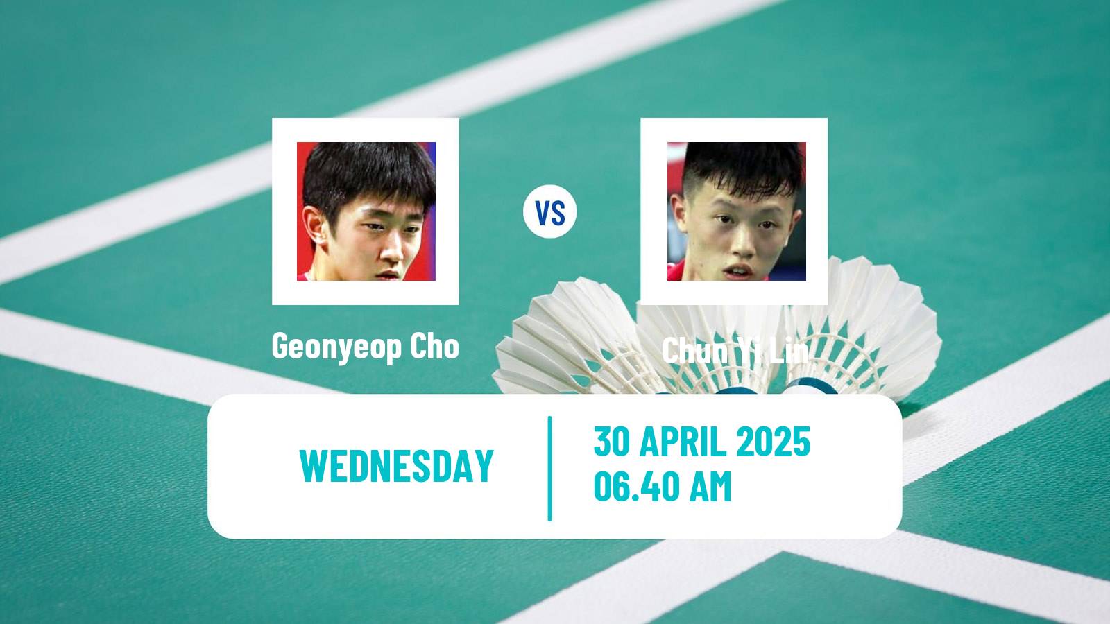 Badminton BWF Sudirman Cup Men Geonyeop Cho - Chun Yi Lin