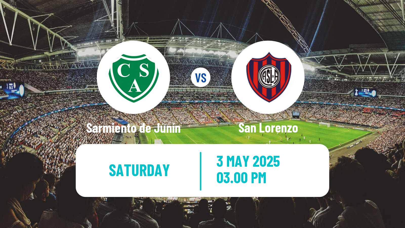 Soccer Argentinian Liga Profesional Sarmiento de Junín - San Lorenzo