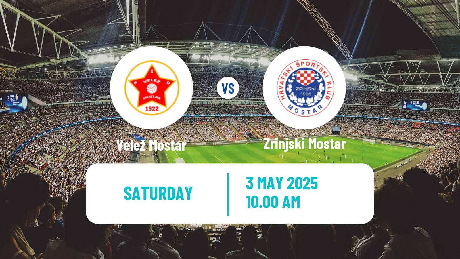 Soccer Bosnian Premier League Velež Mostar - Zrinjski Mostar