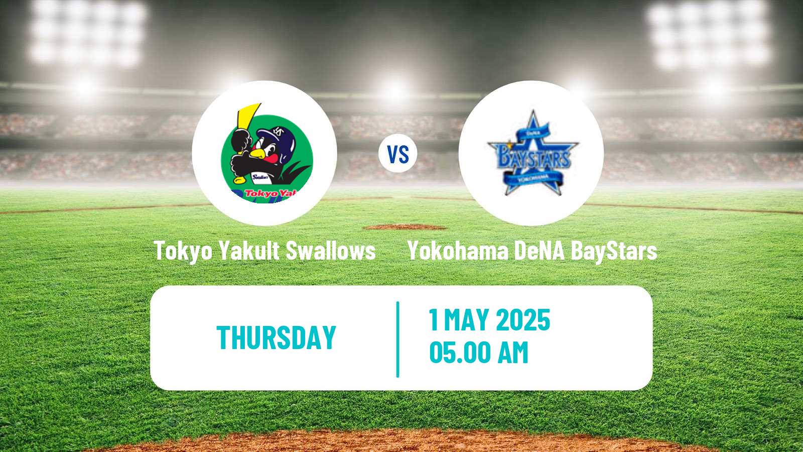 Baseball NPB Tokyo Yakult Swallows - Yokohama DeNA BayStars