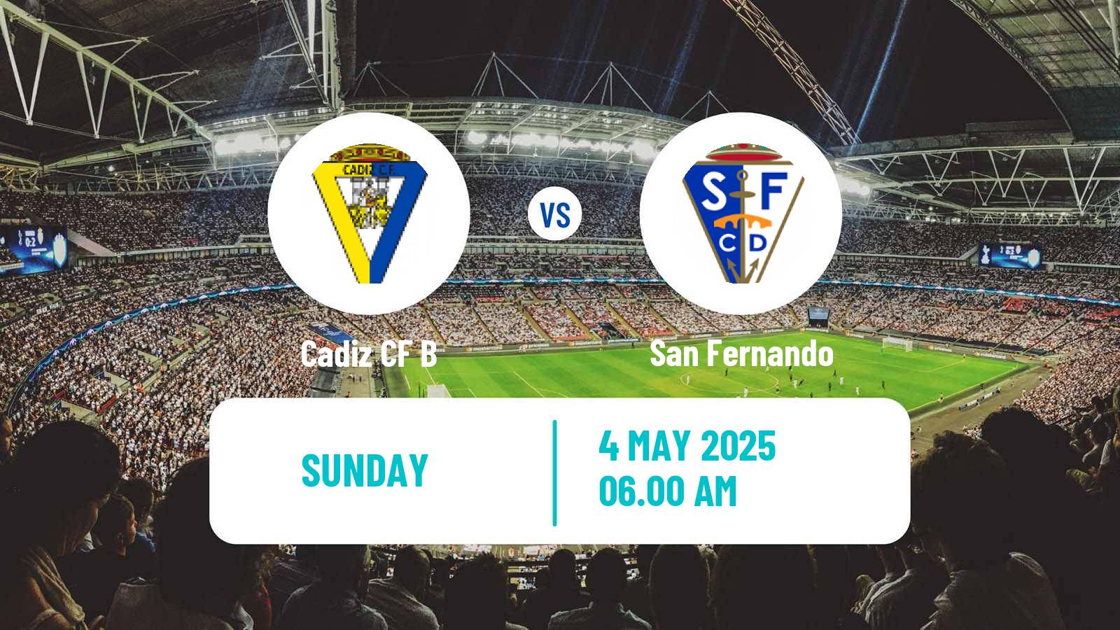 Soccer Spanish Segunda RFEF - Group 4 Cadiz CF B - San Fernando