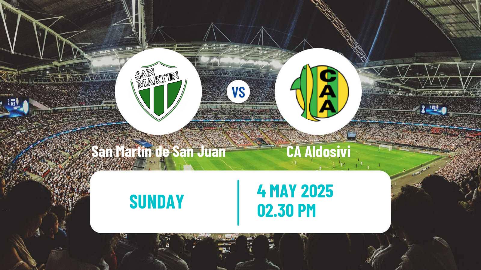 Soccer Argentinian Liga Profesional San Martín de San Juan - Aldosivi