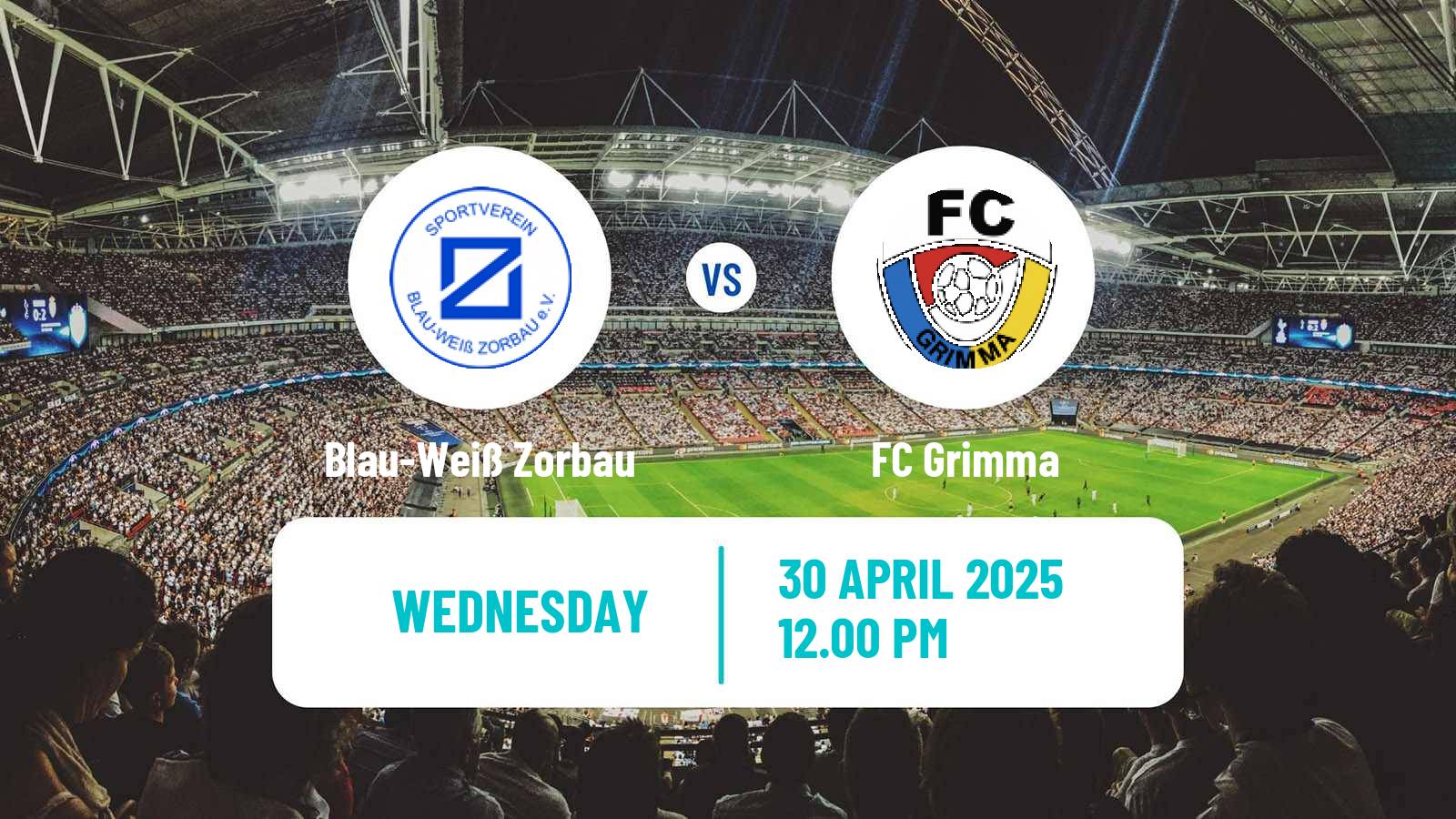Soccer German Oberliga NOFV- Süd Blau-Weiß Zorbau - Grimma