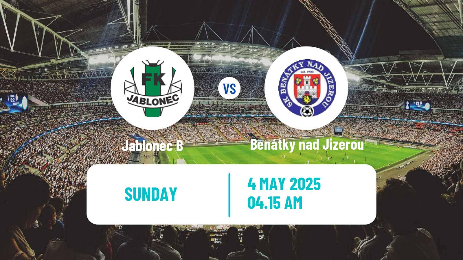 Soccer Czech CFL Group B Jablonec B - Benátky nad Jizerou