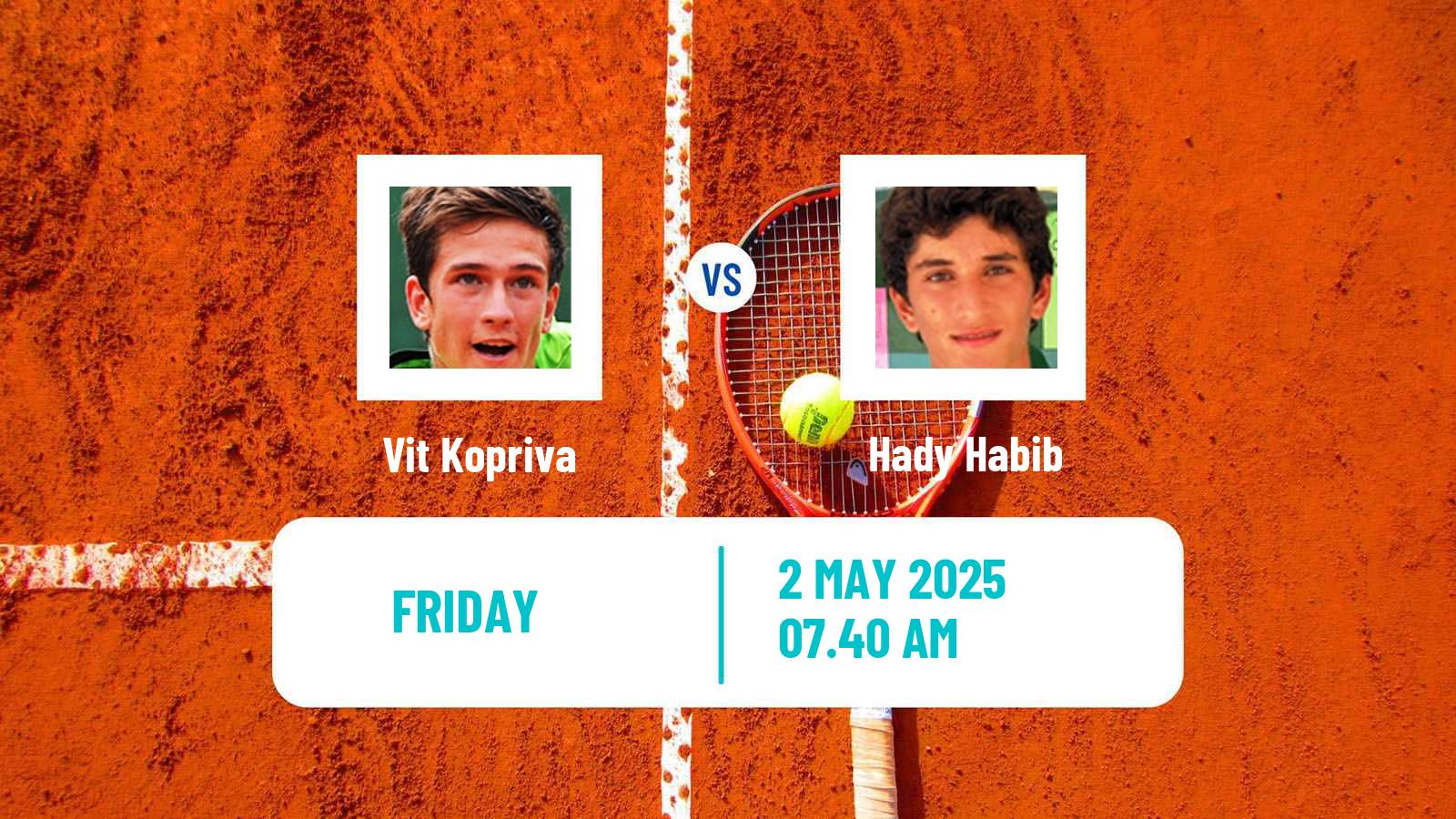 Tennis Ostrava Challenger Men Vit Kopriva - Hady Habib