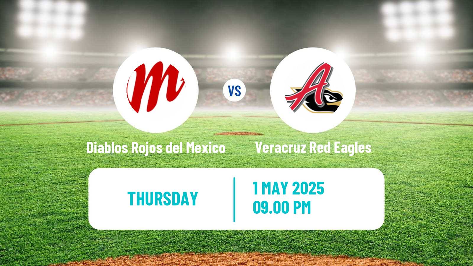 Baseball LMB Diablos Rojos del Mexico - Veracruz Red Eagles