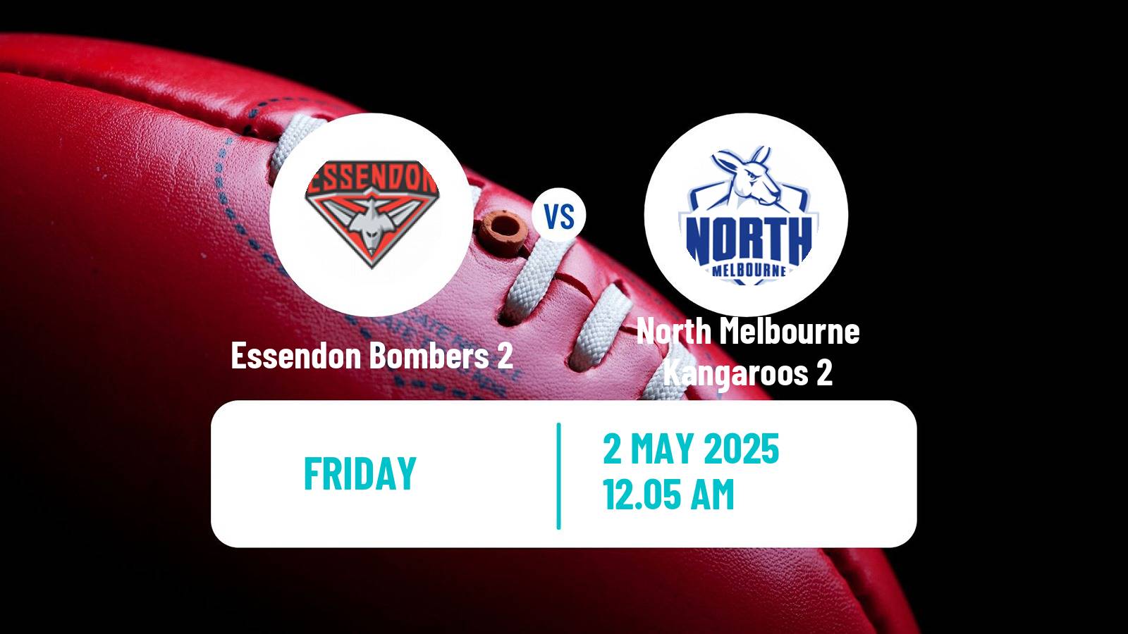 Aussie rules VFL Essendon Bombers 2 - North Melbourne Kangaroos 2