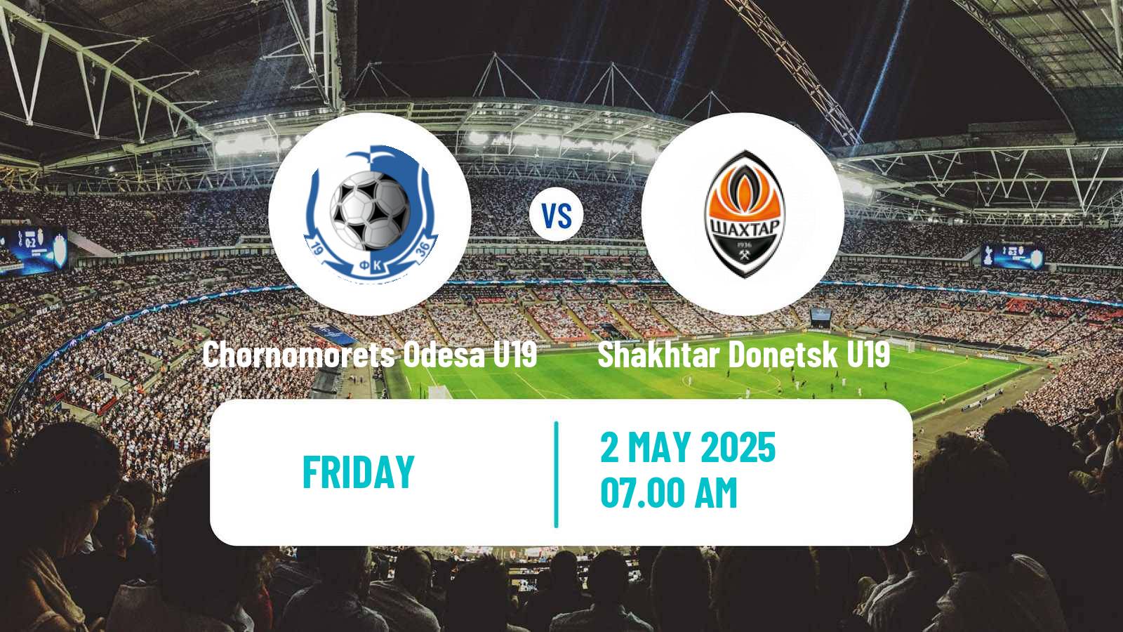 Soccer Ukrainian U19 League Chornomorets Odesa U19 - Shakhtar Donetsk U19