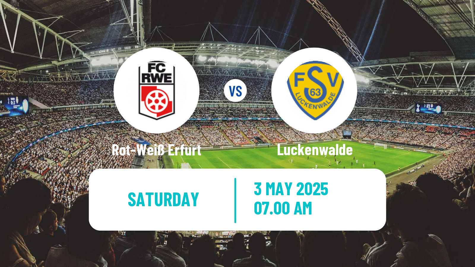 Soccer German Regionalliga Nordost Rot-Weiß Erfurt - Luckenwalde