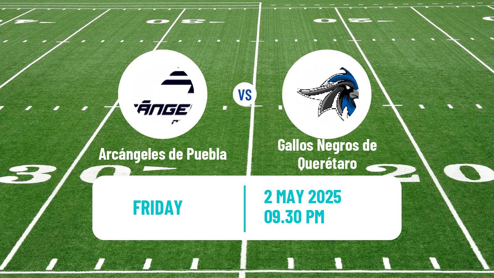 American football Mexican LFA Arcángeles de Puebla - Gallos Negros de Querétaro