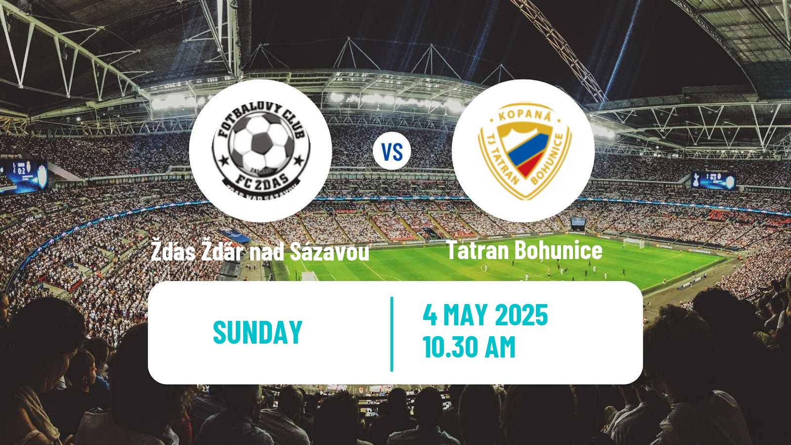 Soccer Czech Division D Žďas Žďár nad Sázavou - Tatran Bohunice
