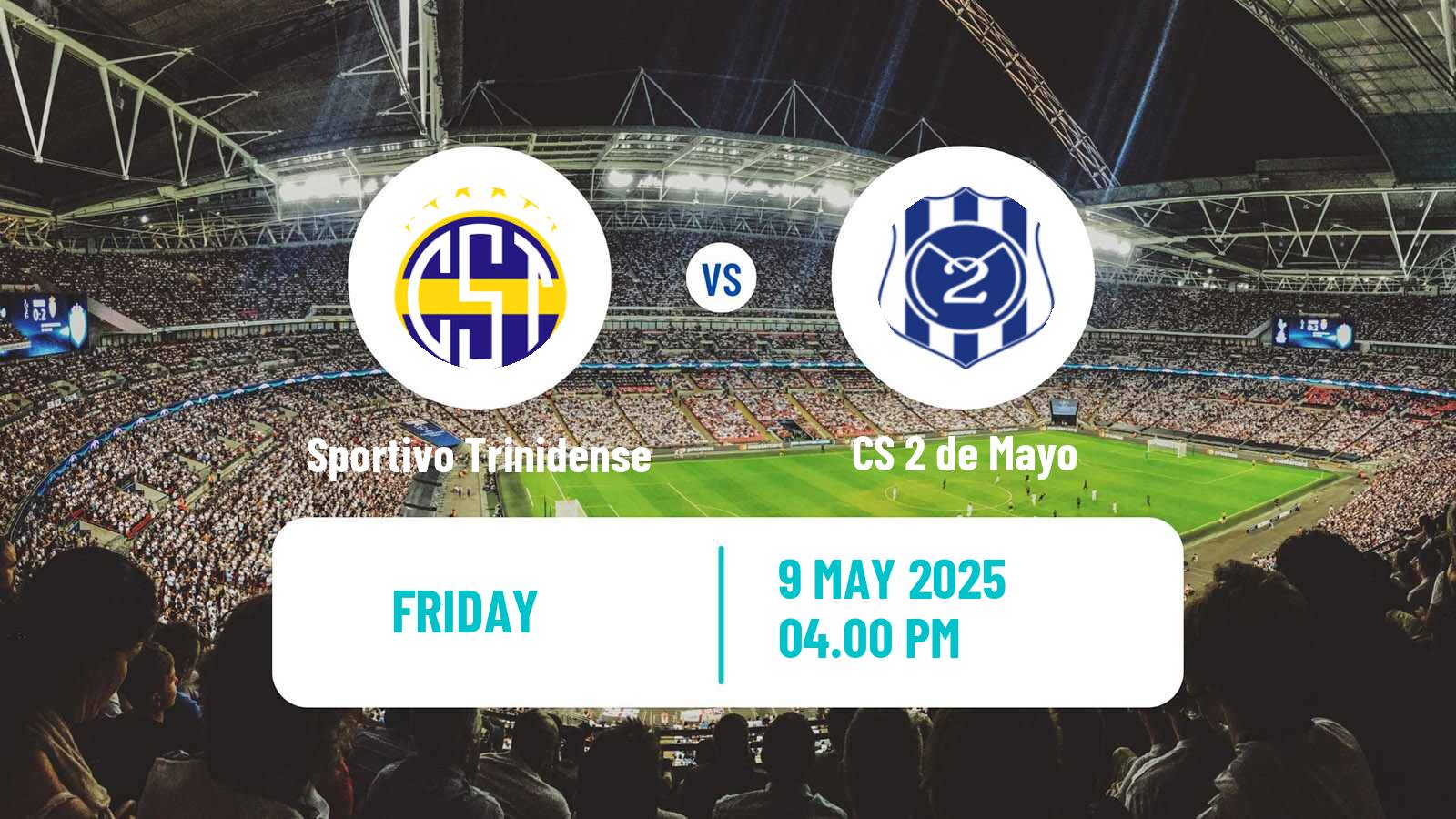 Soccer Paraguayan Primera Division Sportivo Trinidense - 2 de Mayo