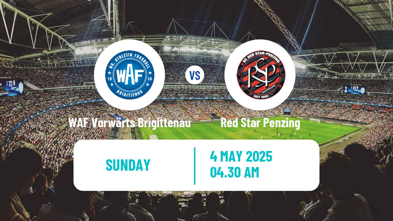 Soccer Austrian Landesliga Wien WAF Vorwärts Brigittenau - Red Star Penzing