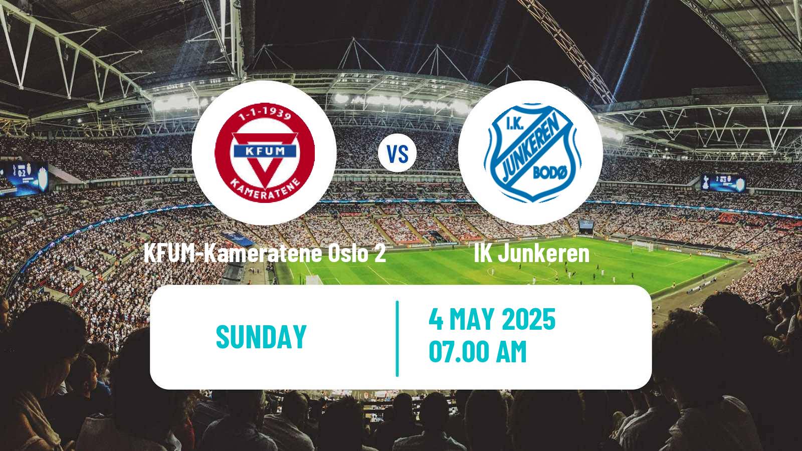 Soccer Norwegian Division 3 - Group 1 KFUM-Kameratene Oslo 2 - Junkeren