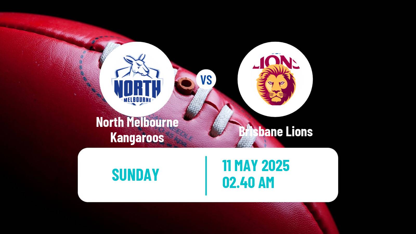 Aussie rules AFL North Melbourne Kangaroos - Brisbane Lions