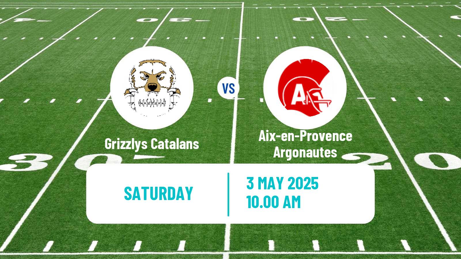 American football French Championnat Elite American Football Grizzlys Catalans - Aix-en-Provence Argonautes