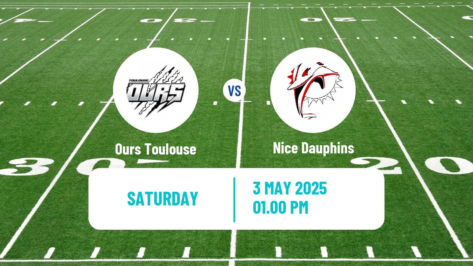 American football French Championnat Elite American Football Ours Toulouse - Nice Dauphins