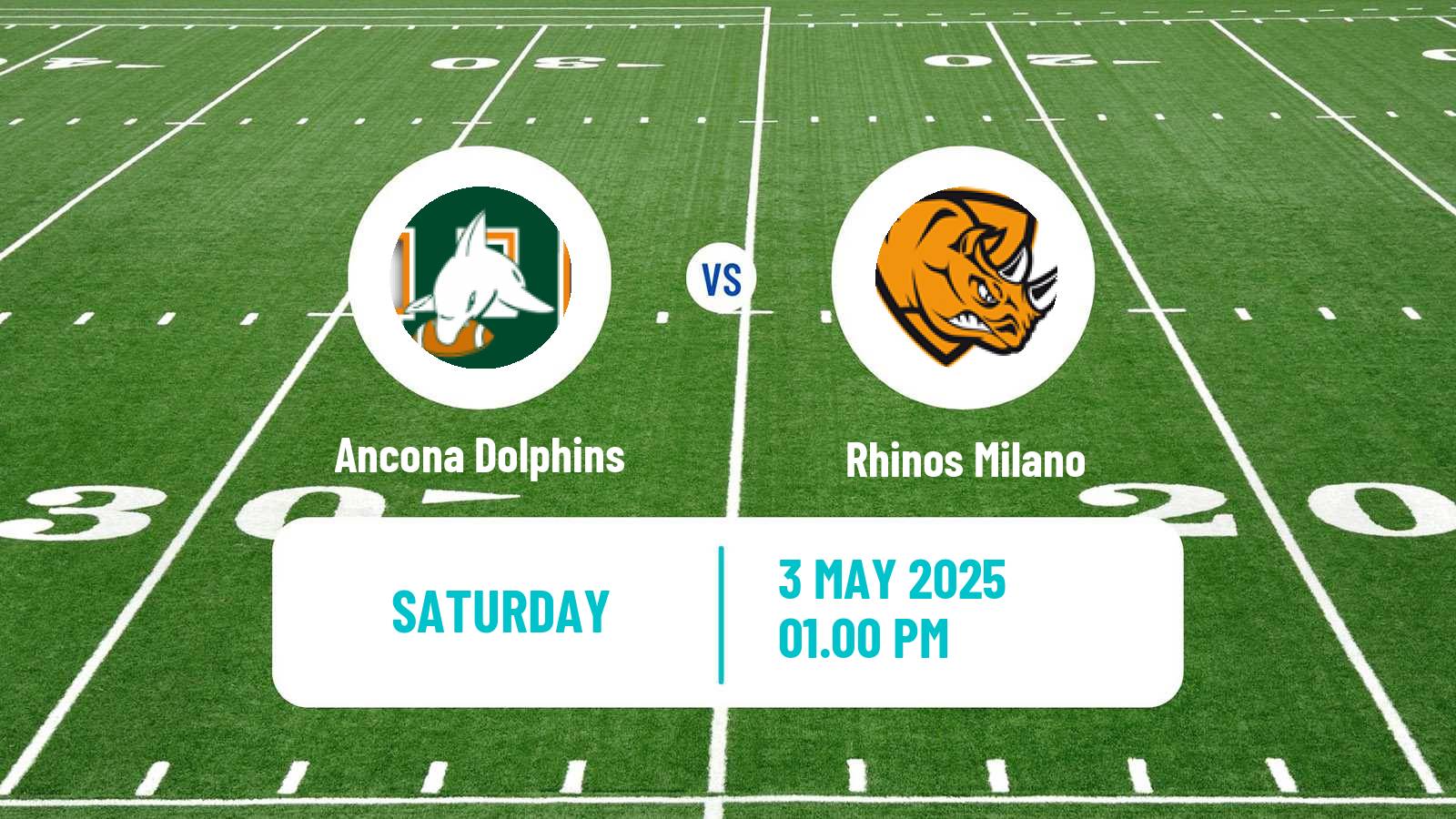 American football Italian IFL Ancona Dolphins - Rhinos Milano