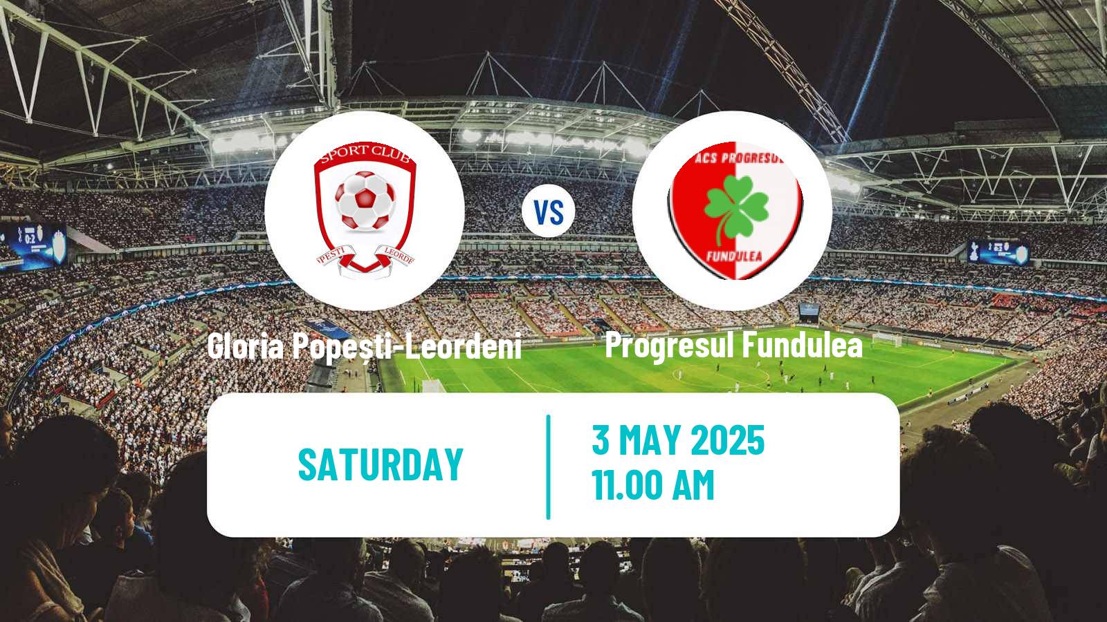 Soccer Romanian Liga 3 - Seria 3 Gloria Popești-Leordeni - Progresul Fundulea